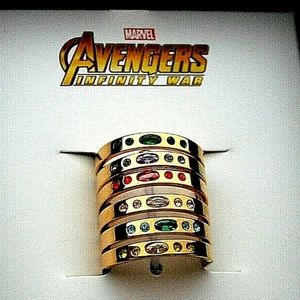 Marvel Comics Avengers Infinity War Thanos Stones 6 Ring Set New NOS Box Women's
